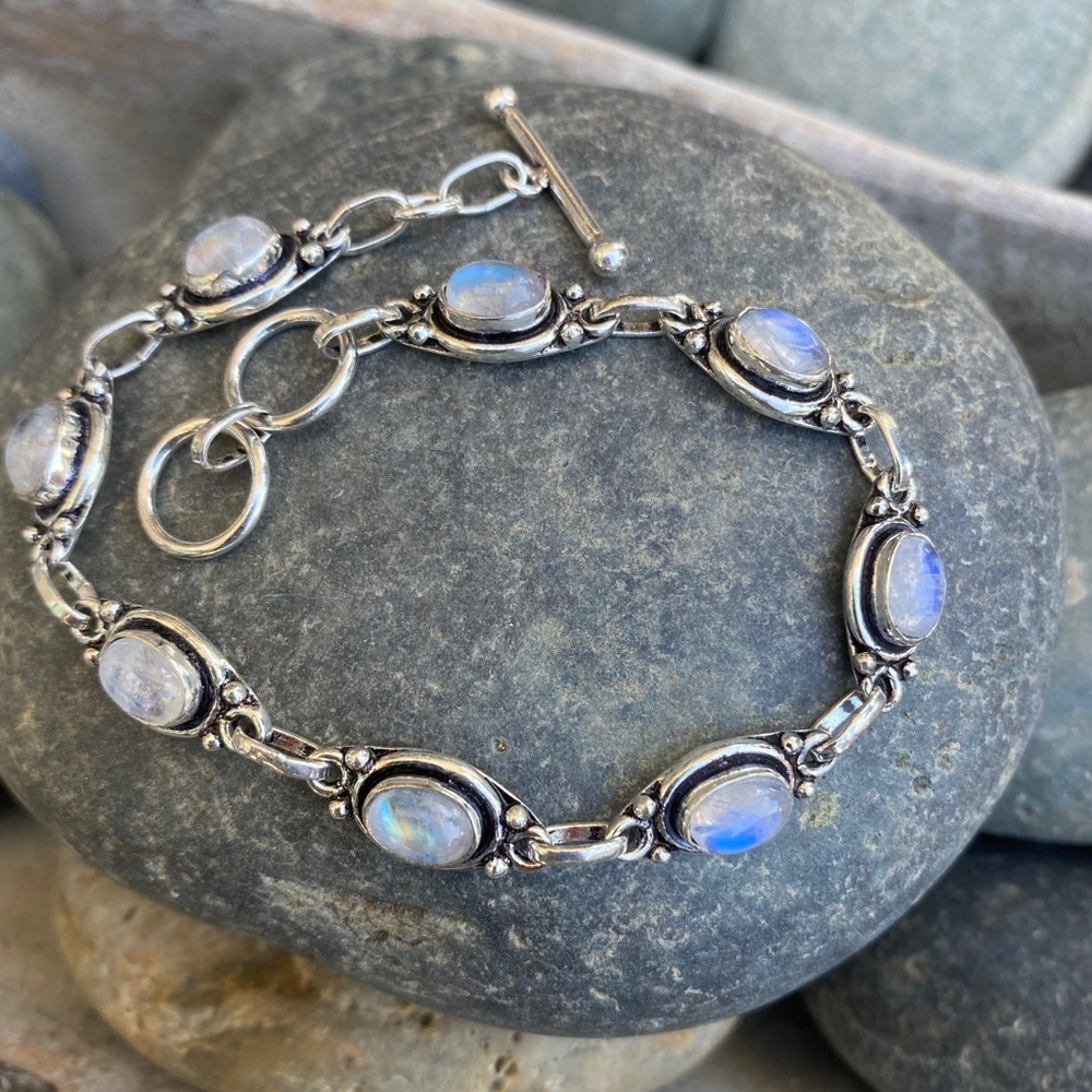 Sundance moonstone bracelet sterling silver stone gemstone tennis birthstone gem - Picture 8 of 10